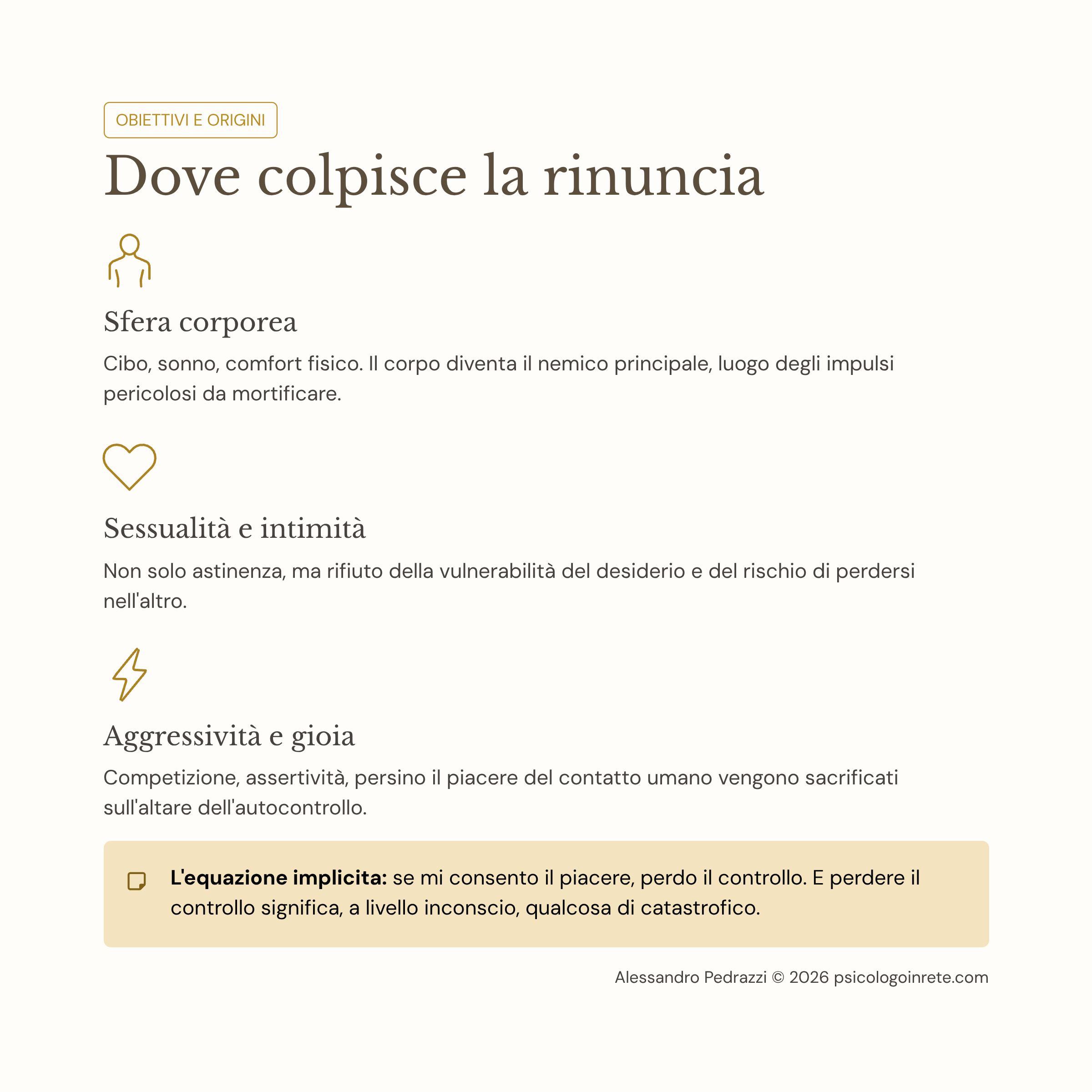 Dove colpisce la rinuncia: corpo, sessualità, aggressività e gioia