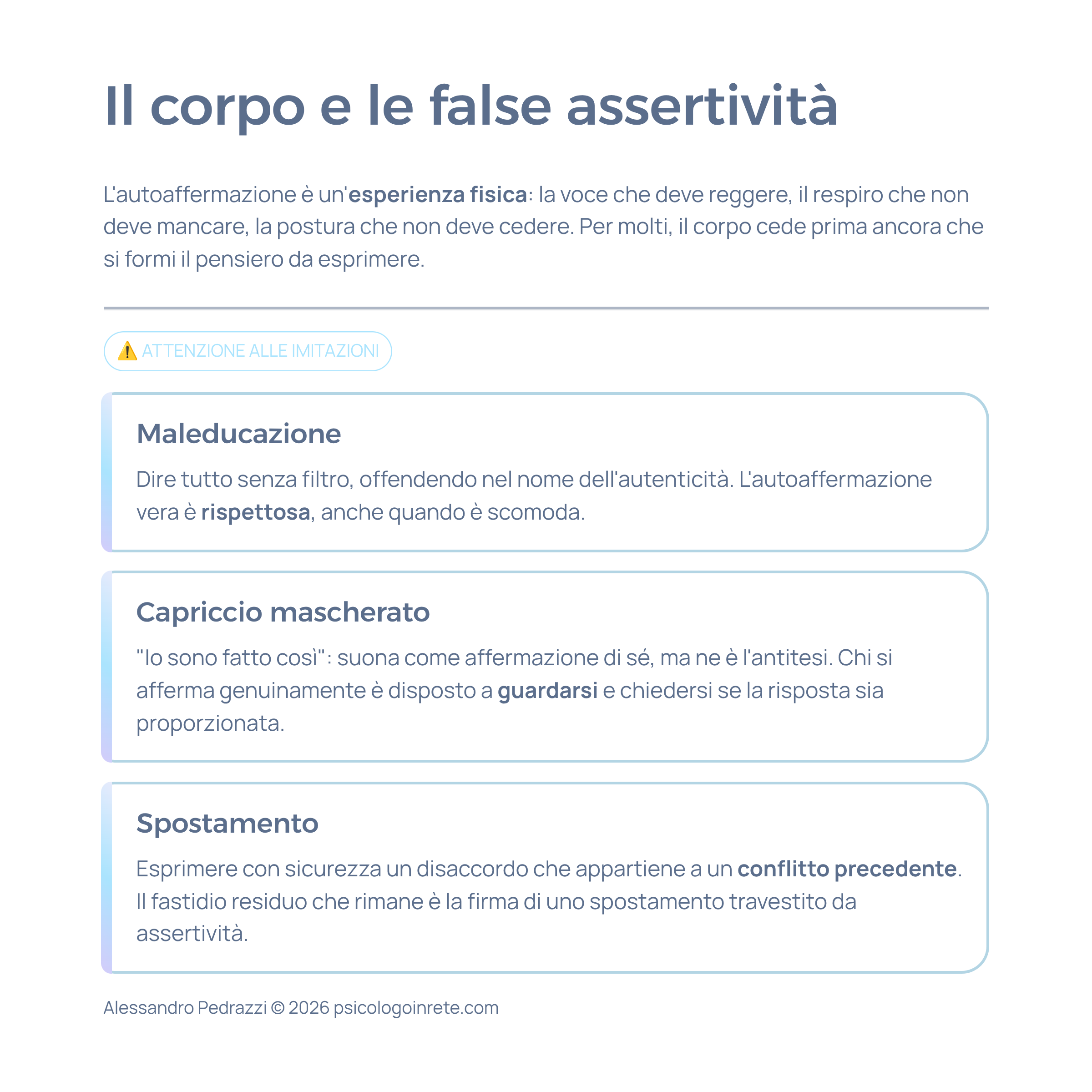 Il corpo e le false assertività: maleducazione, capriccio mascherato, spostamento